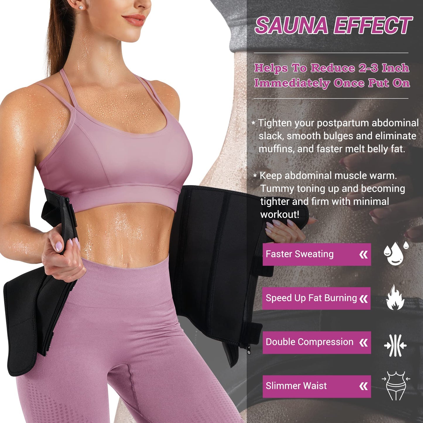TrainingGirl Women Waist Trainer Cincher Corset Tummy Control Workout Sweat Band Slimmer Belly Belt Weight Loss Sports Girdle