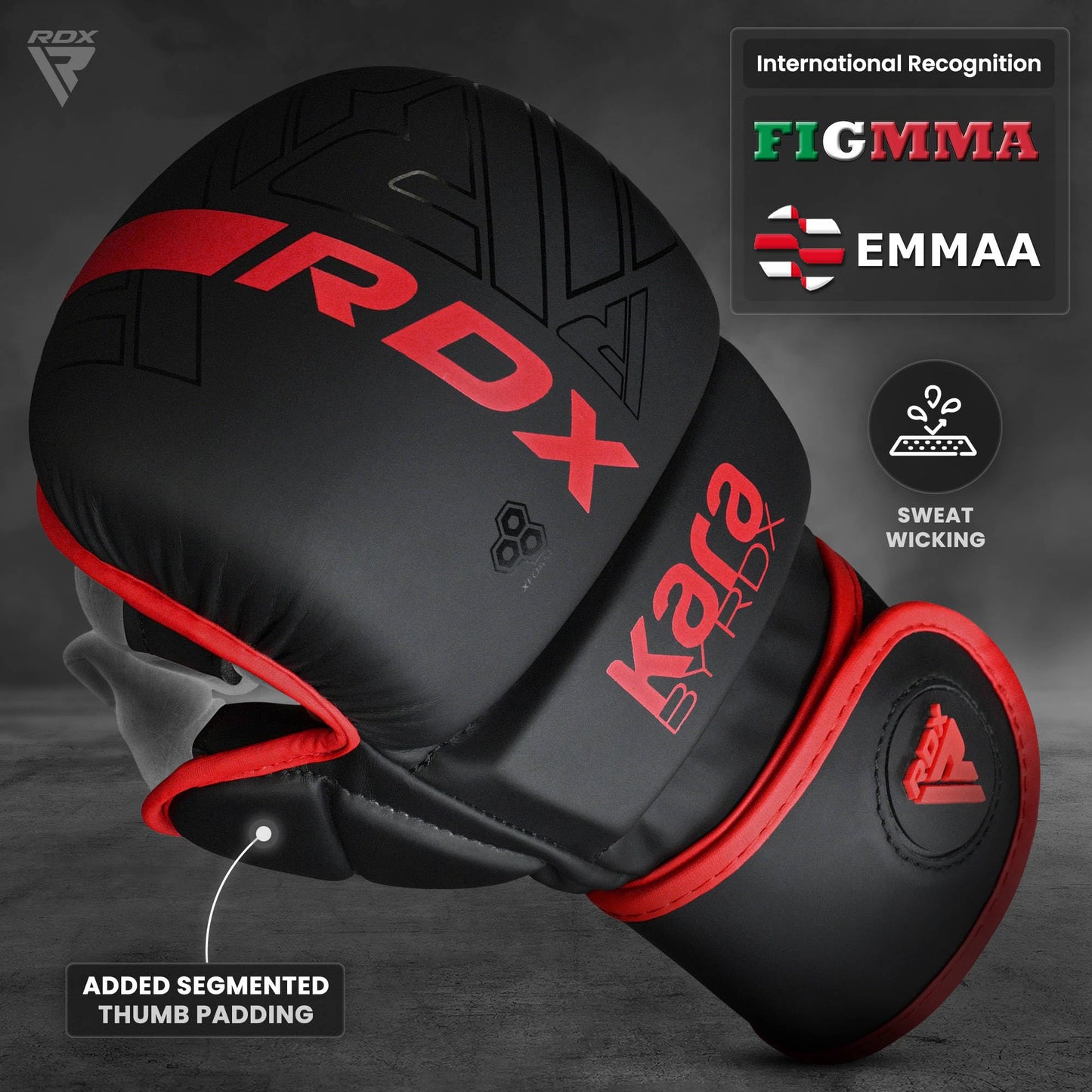RDX MMA Gloves Sparring Grappling, Hybrid Open Palm Martial Arts Mitts Men Women, Maya Hide Leather Wrist Support, Cage Fighting Combat Sports Boxing Glove Training, Muay Thai, Punching Bag Kickboxing