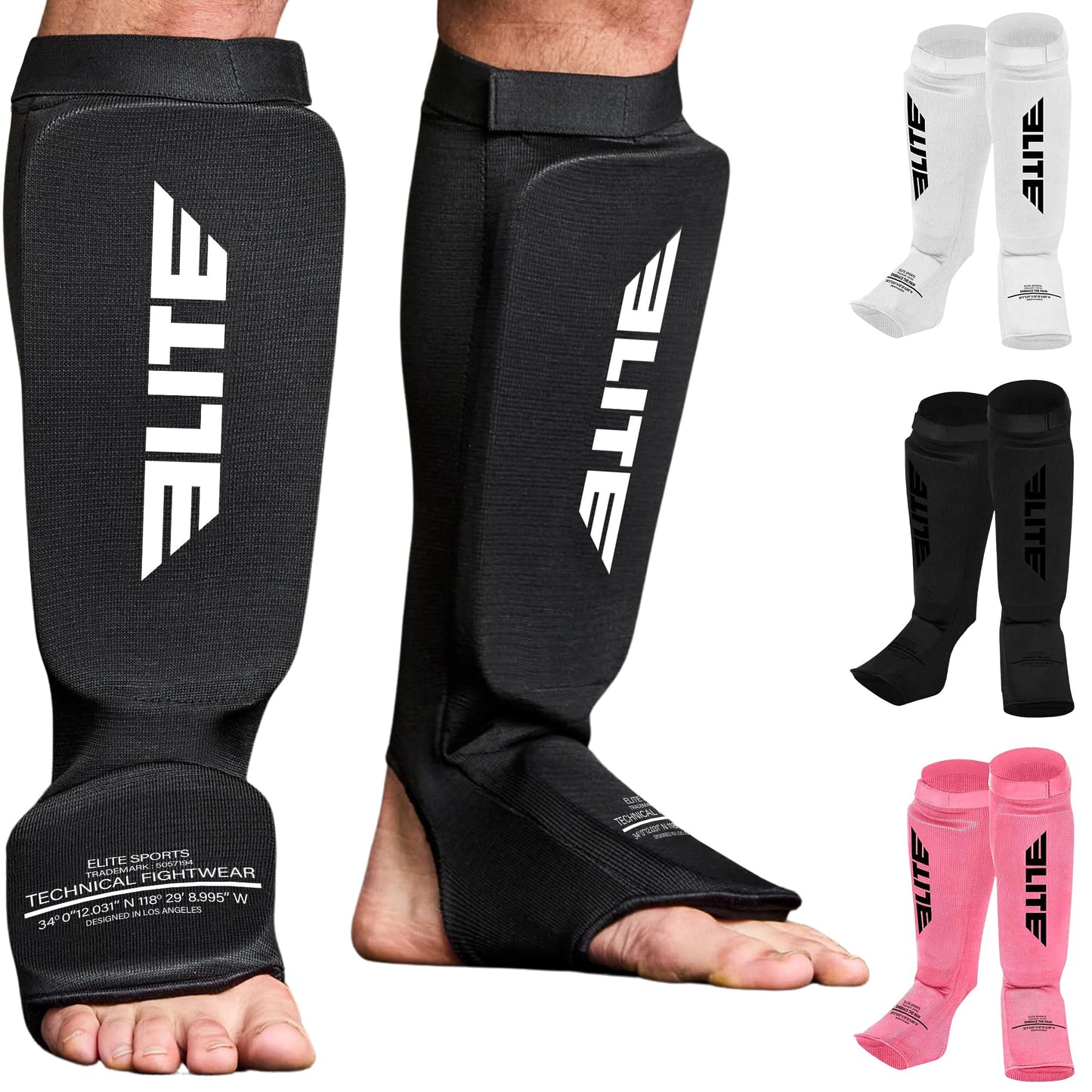 MMA Shin Pads for Muay Thai and Kickboxing, Protective Shin Guards with Instep Guard for Sparring and Training, for Adults, Kids, and Youth