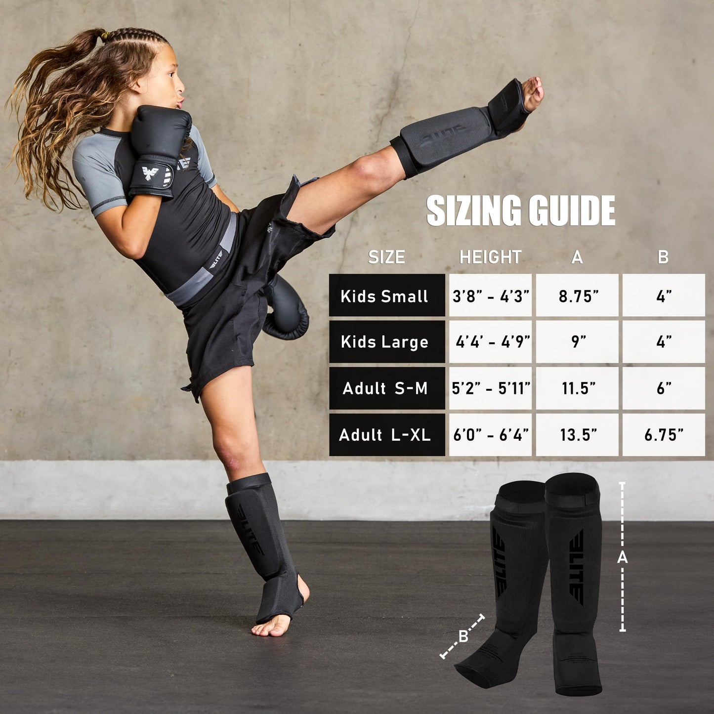 MMA Shin Pads for Muay Thai and Kickboxing, Protective Shin Guards with Instep Guard for Sparring and Training, for Adults, Kids, and Youth