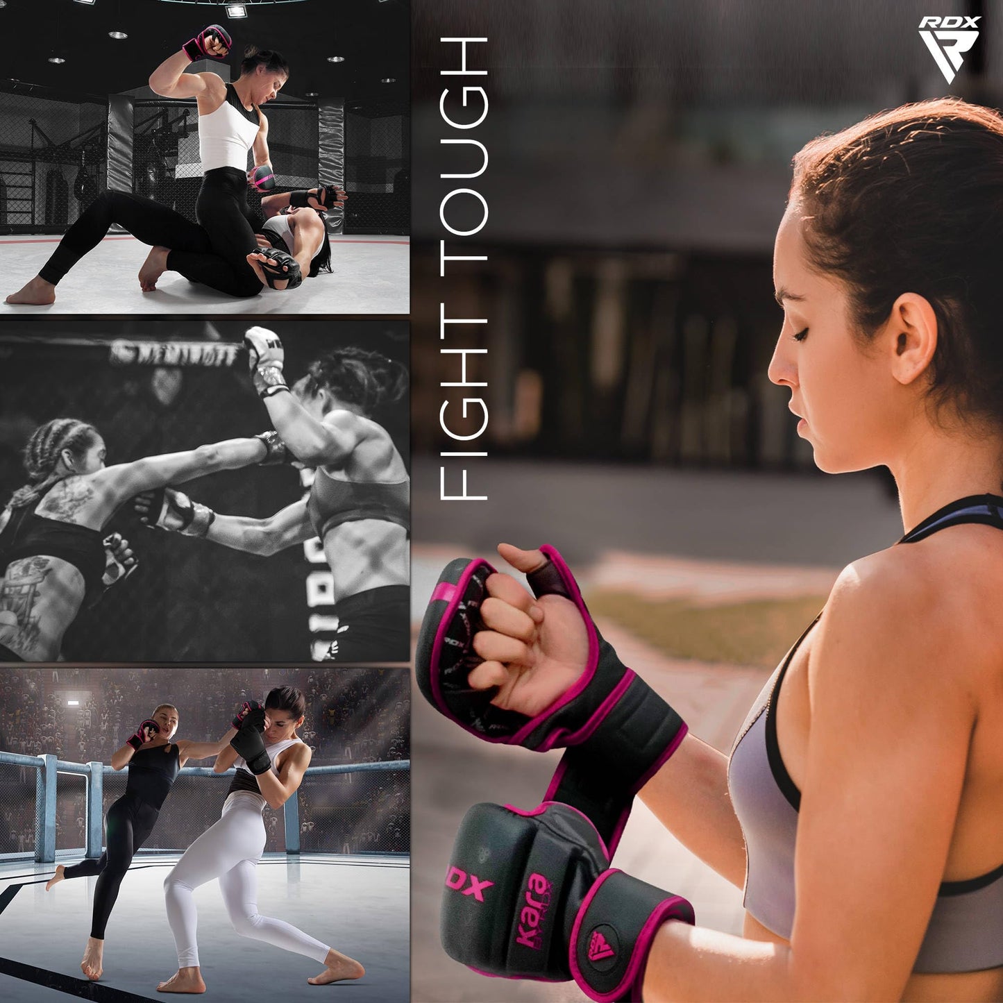 RDX MMA Gloves Sparring Grappling, Hybrid Open Palm Martial Arts Mitts Men Women, Maya Hide Leather Wrist Support, Cage Fighting Combat Sports Boxing Glove Training, Muay Thai, Punching Bag Kickboxing