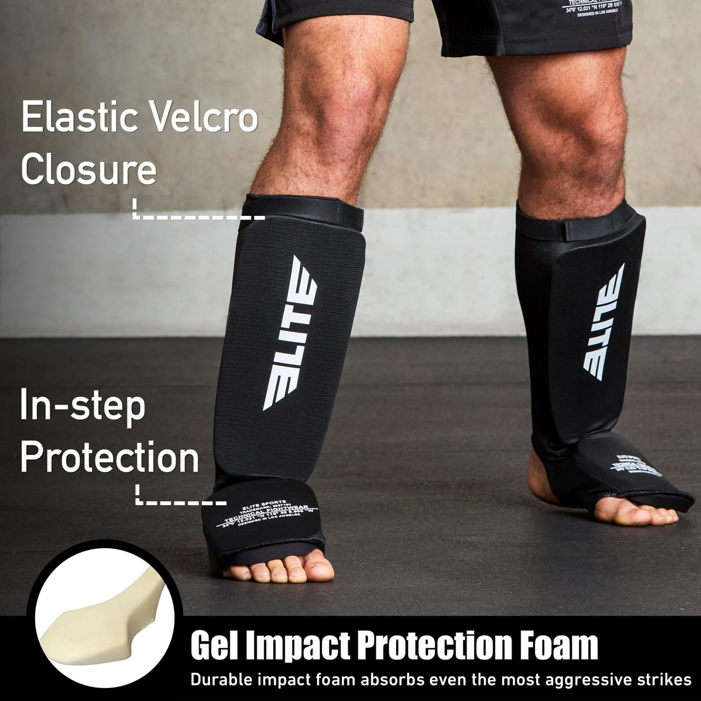 MMA Shin Pads for Muay Thai and Kickboxing, Protective Shin Guards with Instep Guard for Sparring and Training, for Adults, Kids, and Youth
