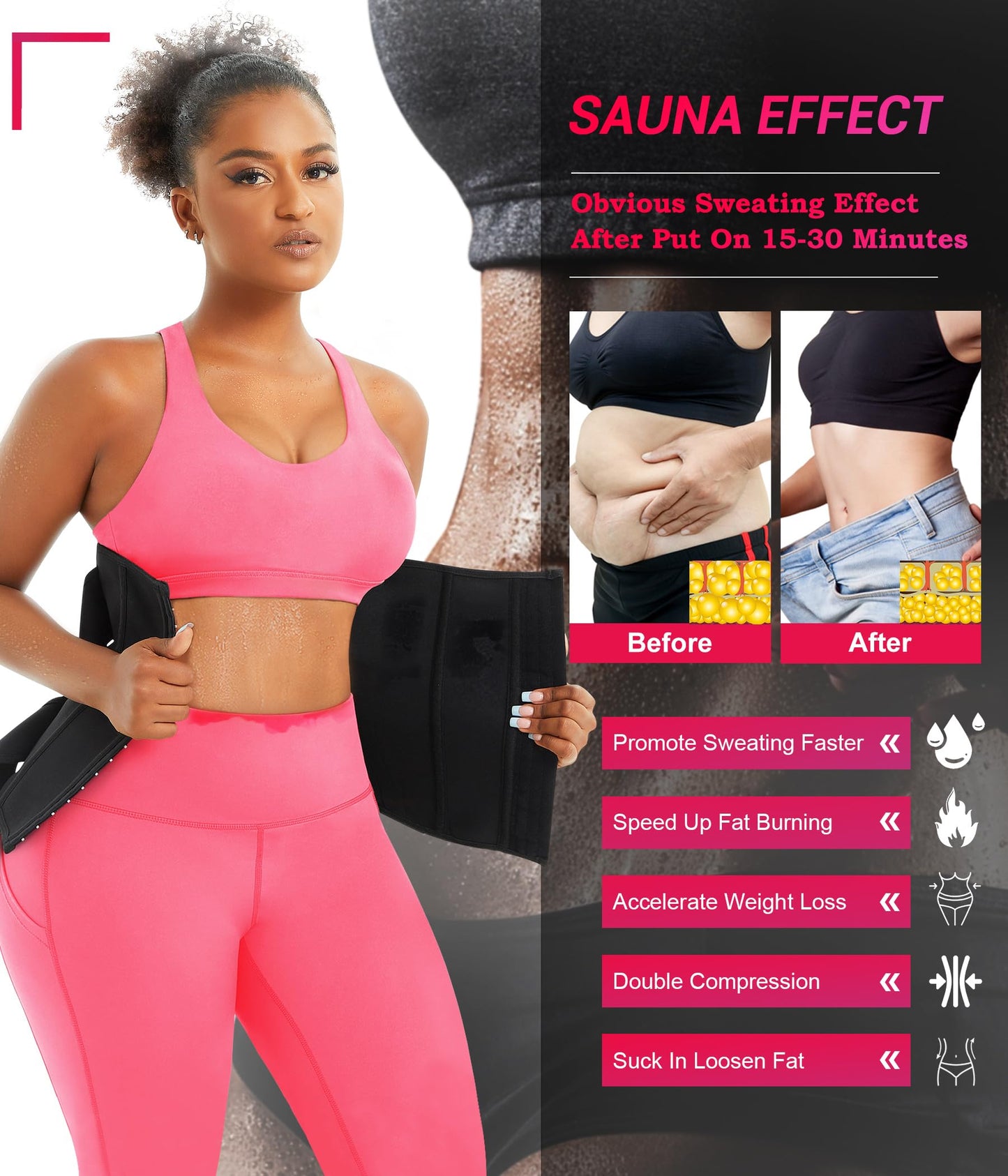 TrainingGirl Women Waist Trainer Cincher Corset Tummy Control Workout Sweat Band Slimmer Belly Belt Weight Loss Sports Girdle