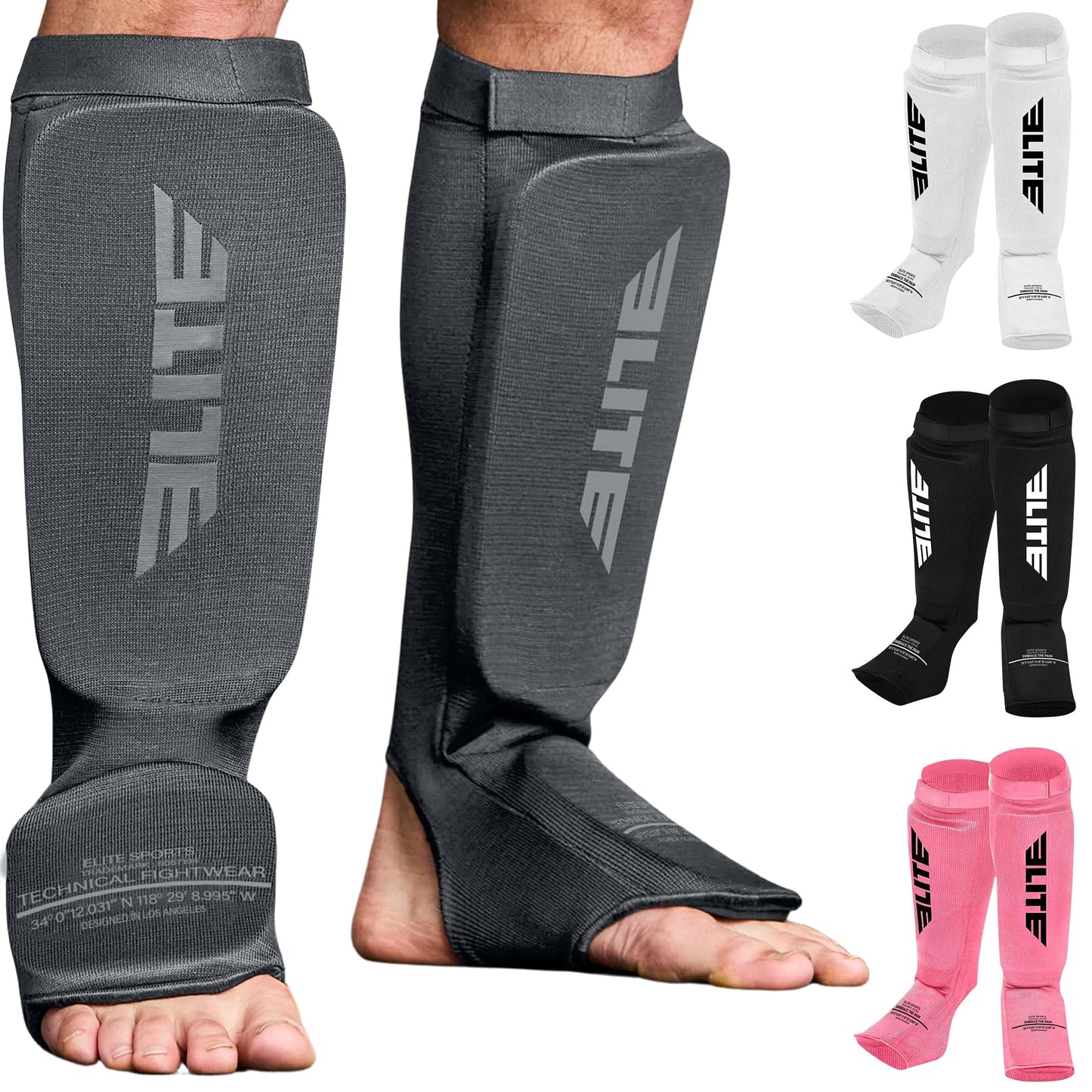 MMA Shin Pads for Muay Thai and Kickboxing, Protective Shin Guards with Instep Guard for Sparring and Training, for Adults, Kids, and Youth