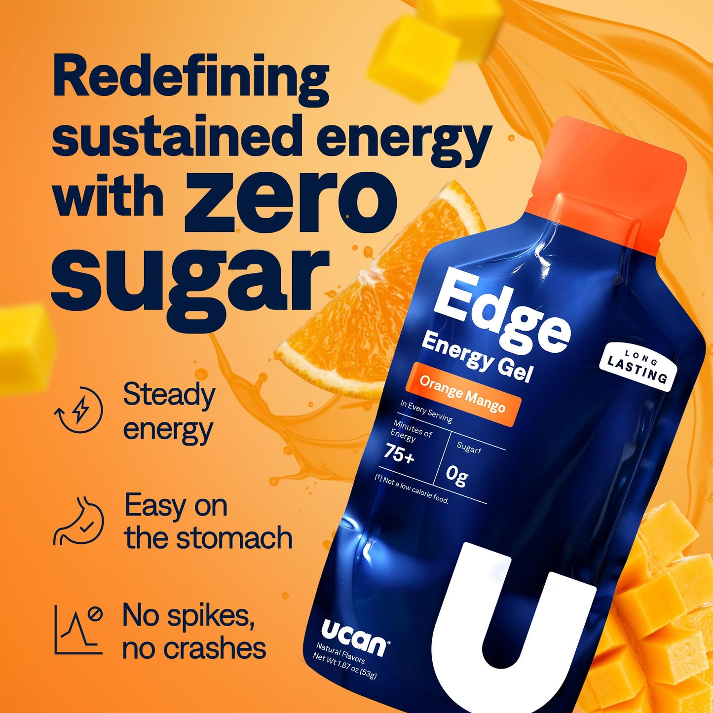UCAN Edge Energy Gel Shots, Variety Pack (12, 2 Ounce Packets) for Running, Training, Workouts, Fitness, Cycling, Crossfit | Sugar-Free, Vegan, & Keto Friendly Energy