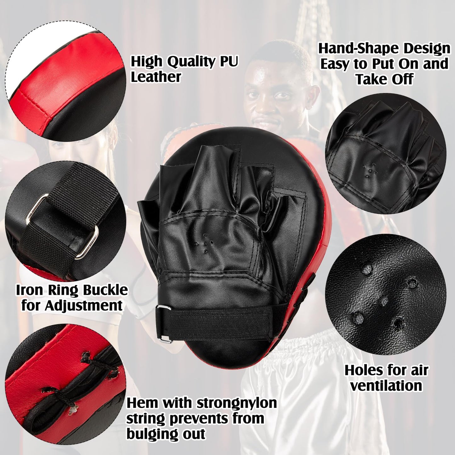 10 In1 Punching Mitts Kick Pad Set Taekwondo Pads Boxing Mitts Focus Pads Boxing Gloves Safety Head Guard Wrist Band for Kickboxing, Karate, Muay Thai, MMA Training