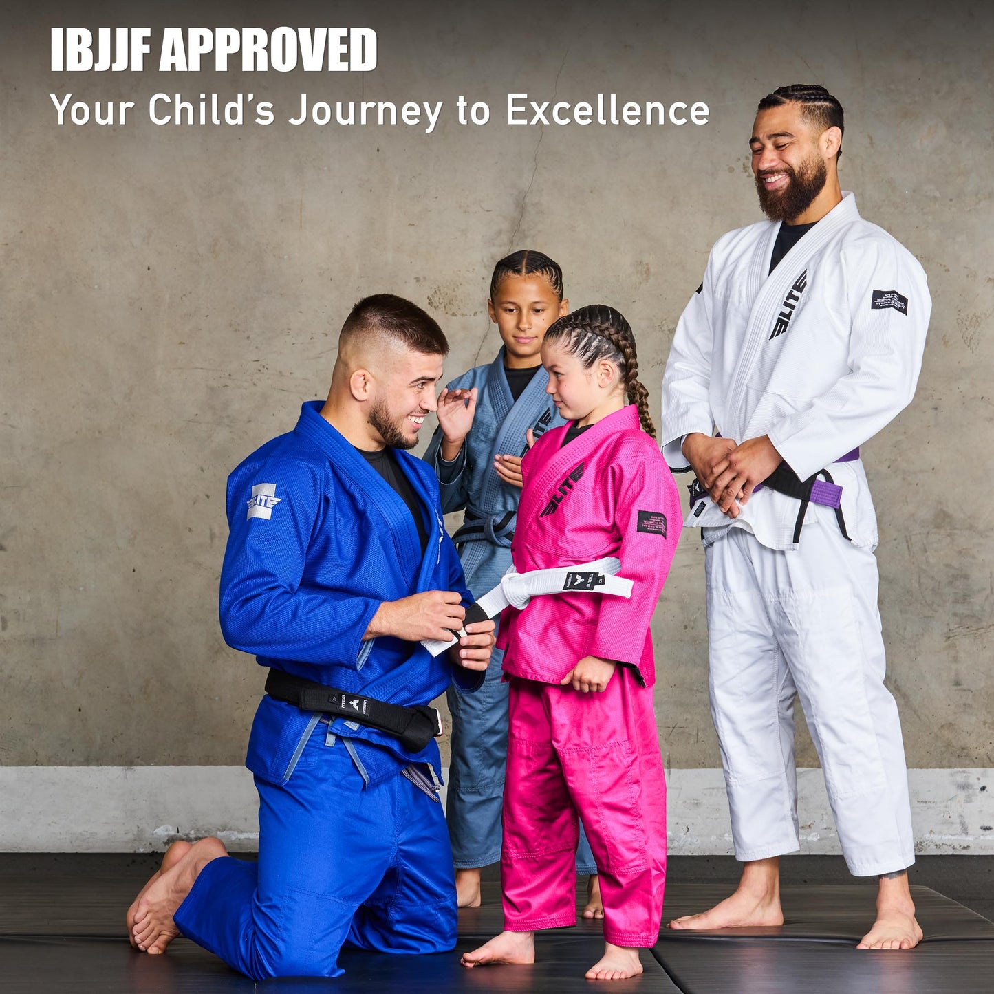 Elite Sports IBJJF Ultra Light BJJ Brazilian Jiu Jitsu Gi for Kids with Preshrunk Fabric and Free Belt