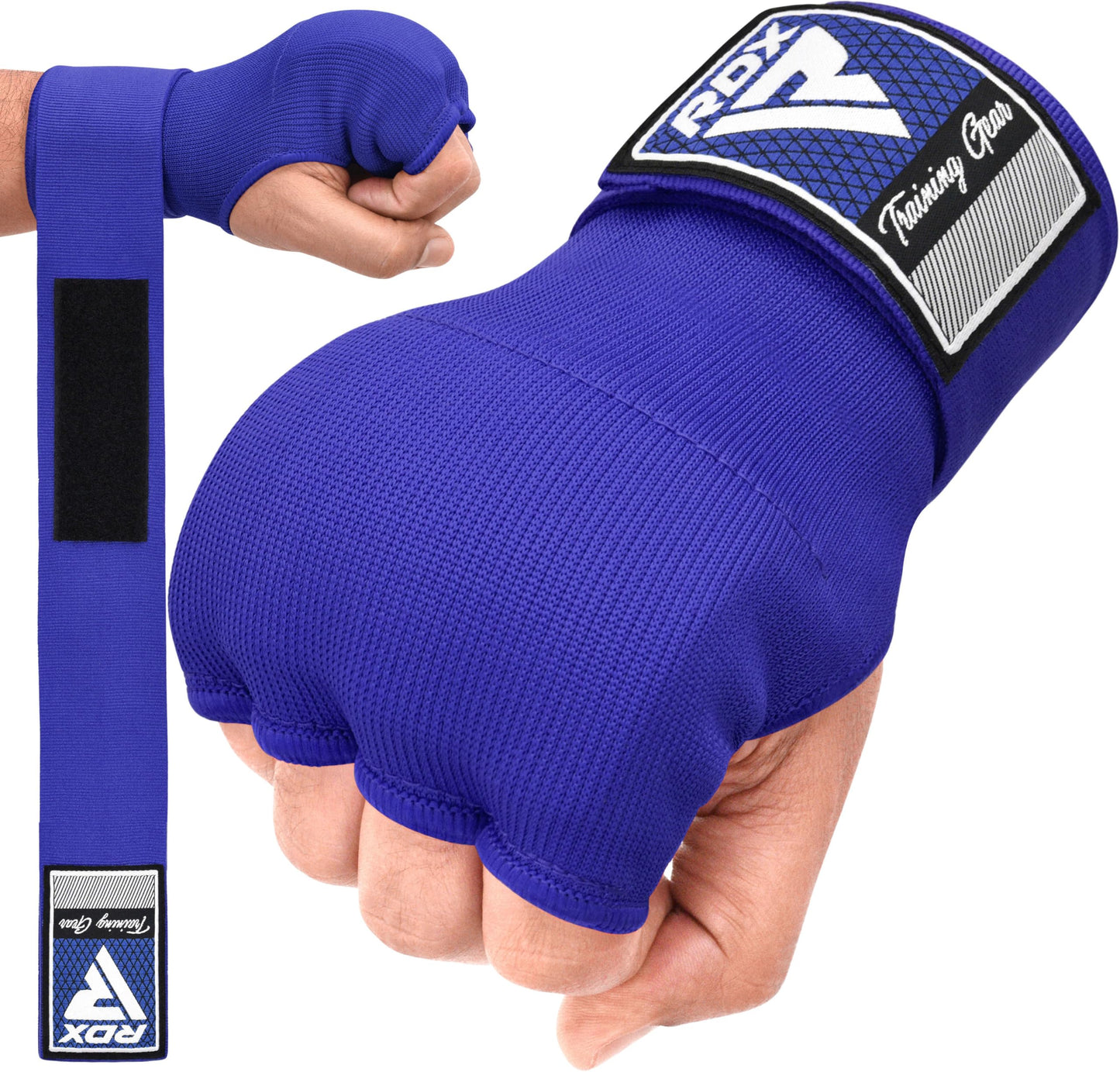 RDX Gel Boxing Hand Wraps Inner Gloves Men Women, Quick 100cm Long Wrist Straps, Elasticated Padded Fist Under Mitts Protection, Muay Thai MMA Kickboxing Martial Arts