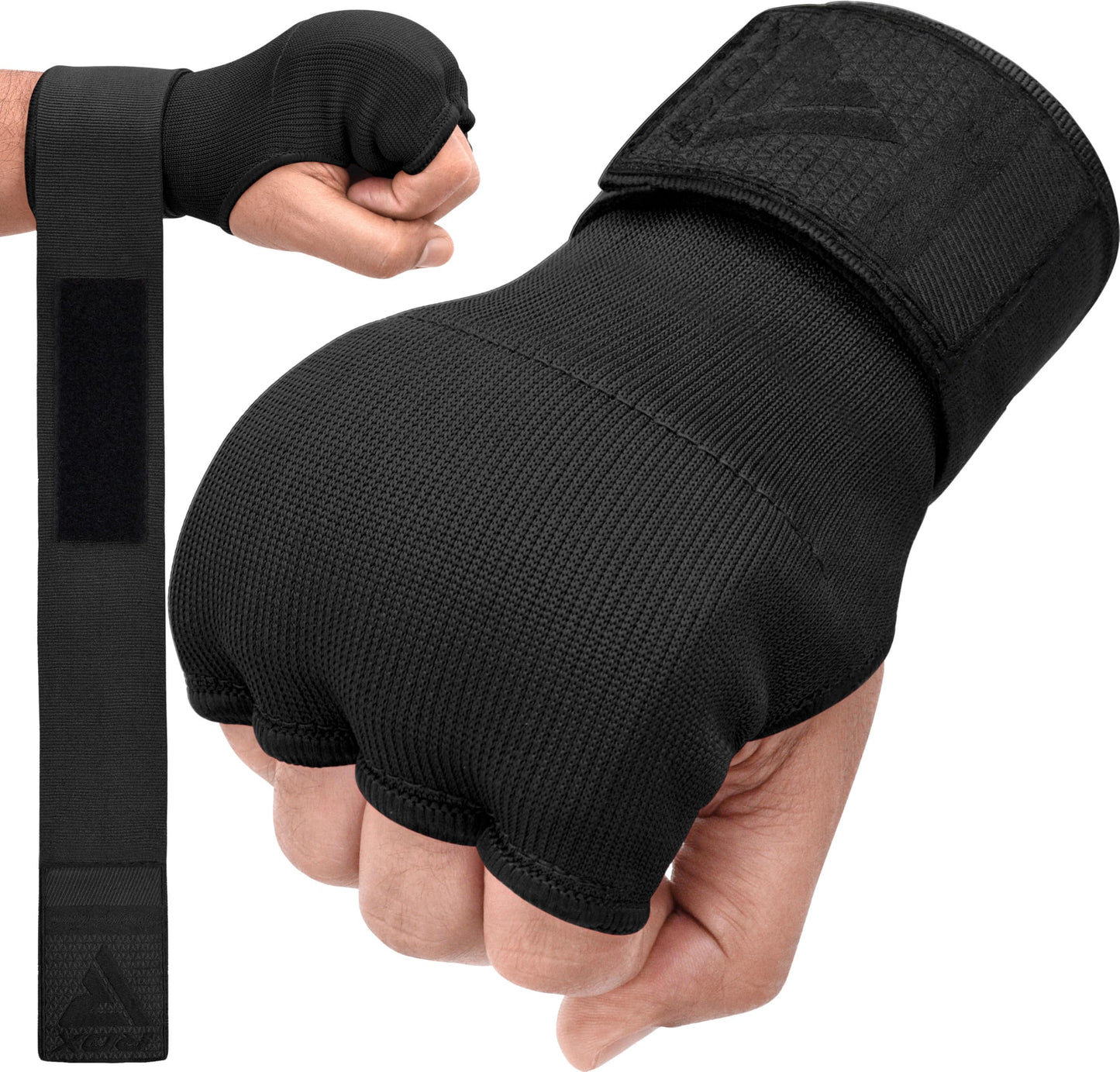 RDX Gel Boxing Hand Wraps Inner Gloves Men Women, Quick 100cm Long Wrist Straps, Elasticated Padded Fist Under Mitts Protection, Muay Thai MMA Kickboxing Martial Arts